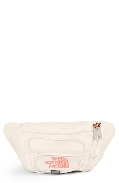 Shop The North Face Jester Luxe Belt Bag In Gardenia White/coral Metallic