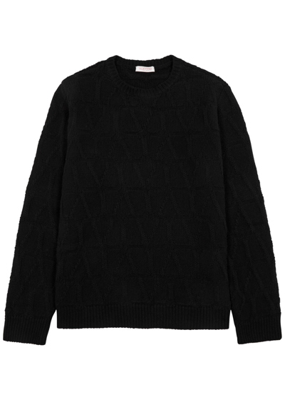Shop Valentino Toile Iconographe Wool Jumper In Black