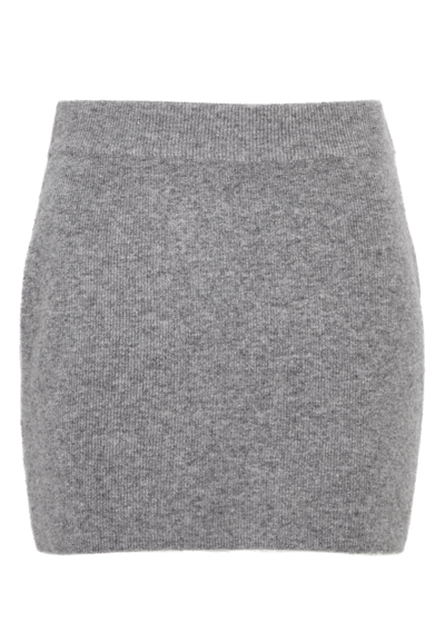 Shop Aexae Ribbed Cashmere Mini Skirt In Grey