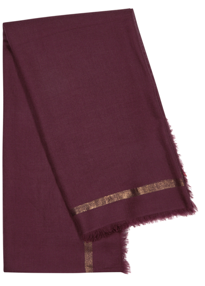 Shop Ama Pure Righino Cashmere Scarf In Burgundy