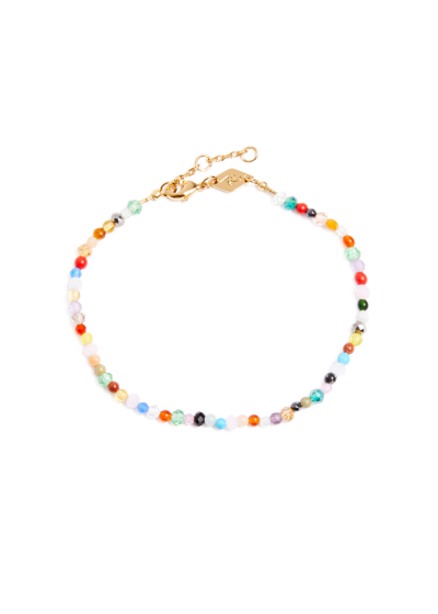 Shop Anni Lu Precious Mix 18kt Gold-plated Beaded Bracelet In Multicoloured 1