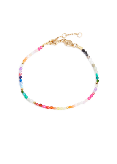 Shop Anni Lu Iris Light 18kt Gold-plated Beaded Bracelet In Multicoloured 1