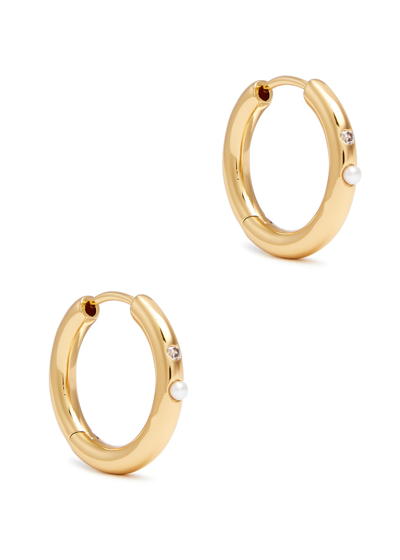 Shop Anni Lu Brigitte 18kt Gold-plated Hoop Earrings