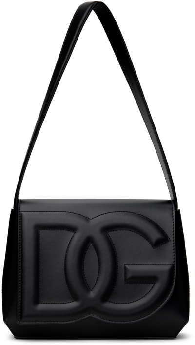 Shop Dolce & Gabbana Black Logo Shoulder Bag In 80999 Nero