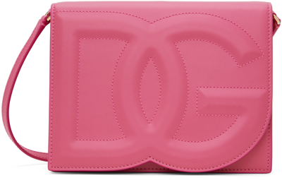 Shop Dolce & Gabbana Pink Logo Crossbody Bag In 80441 Glicine