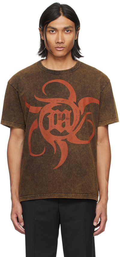 Shop Misbhv Brown Faded T-shirt In Washed Black