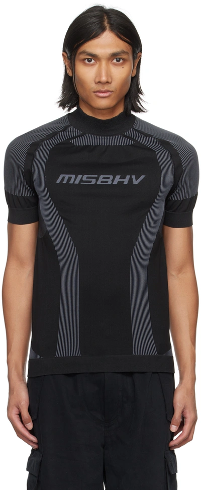 Misbhv Muted Black Stretch Sport T-shirt In Muted Black