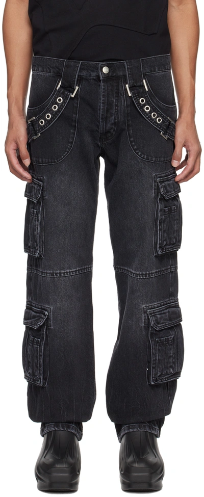 Shop Misbhv Black Harness Cargo Pants