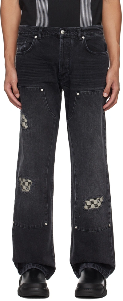 Shop Misbhv Black Monogram Jeans