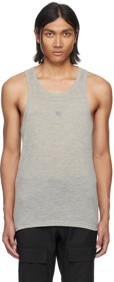 Shop Misbhv Gray 'the M' Tank Top In Heather Grey