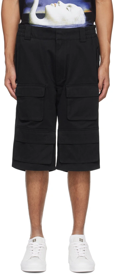 Shop Misbhv Black Cargo Pocket Shorts