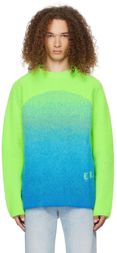 Shop Erl Green Gradient Rainbow Sweater