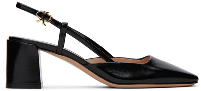 Gianvito Rossi Freeda Sling 55 Square Toe Heels In Black
