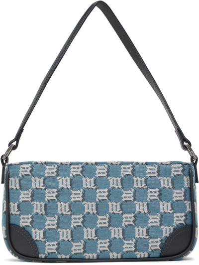 Shop Misbhv Blue Jacquard Monogram 90's Mini Bag