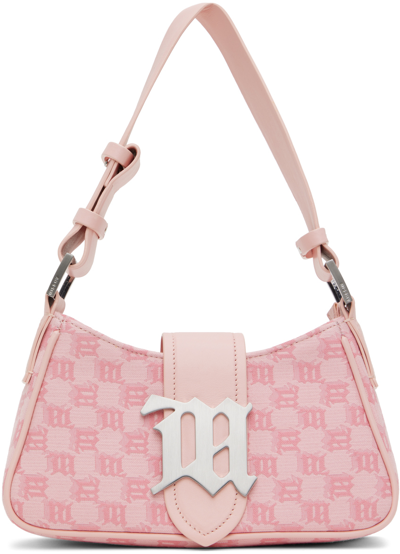 Shop Misbhv Pink Jacquard Monogram Small Shoulder Bag In Bubblegum
