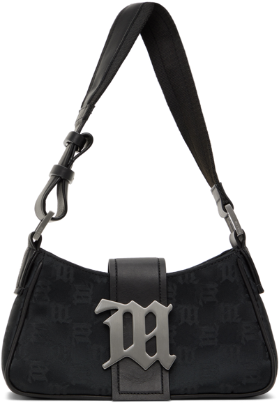 Shop Misbhv Black Nylon Monogram Small Shoulder Bag