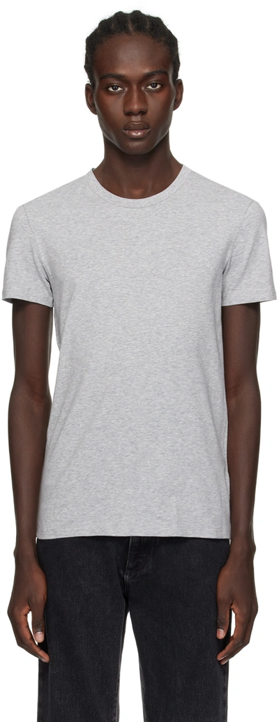 Shop Zegna Gray Crewneck T-shirt In 020 - Grey Melange