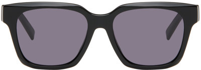 Shop Givenchy Black Gv Day Sunglasses In Shiny Black / Smoke