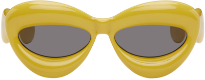 Shop Loewe Yellow Inflated Cat-eye Sunglasses