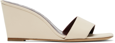 Shop Staud Off-white Billie Wedge Heeled Sandals In Crm Cream