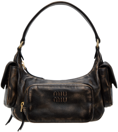 Miu Miu Brown Pocket Bag In Black