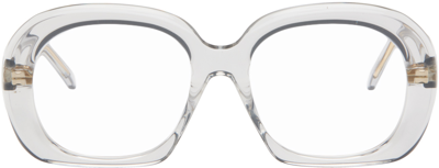 Shop Loewe Gray Curvy Glasses In Grey/other