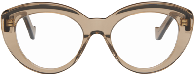 Shop Loewe Brown Chunky Anagram Glasses In Darkbrown/other