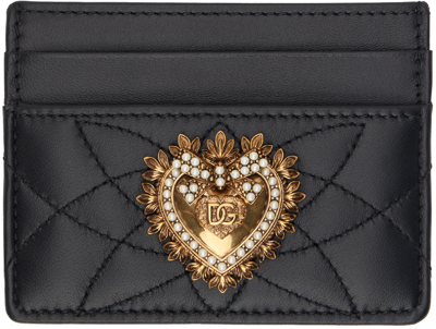 Shop Dolce & Gabbana Black Devotion Card Holder In 80999 Nero