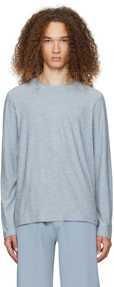 Shop Outdoor Voices Blue Cloudknit Long Sleeve T-shirt In Faded Sky