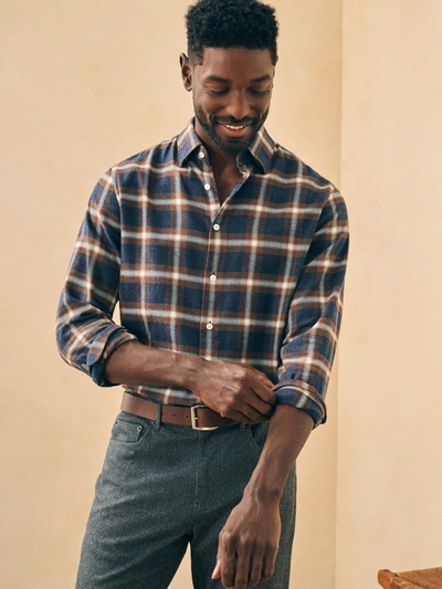 Shop Faherty Reserve Flannel Shirt In Fern Canyon Plaid