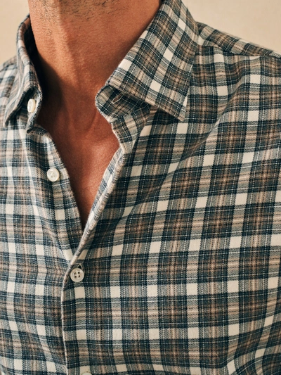 Shop Faherty Reserve Flannel Shirt In Stony Hill Plaid