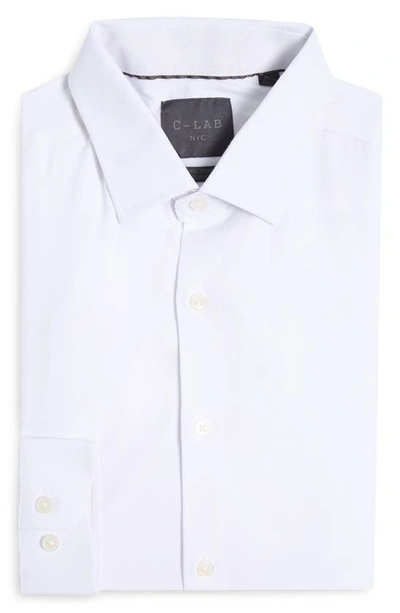 Shop C-lab Nyc 4-way Stretch Solid Woven Dress Shirt In White