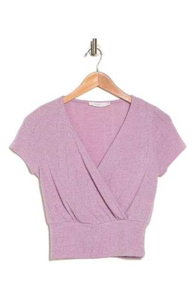 Shop Lush Surplice V-neck Crop T-shirt In Winsome Orchid