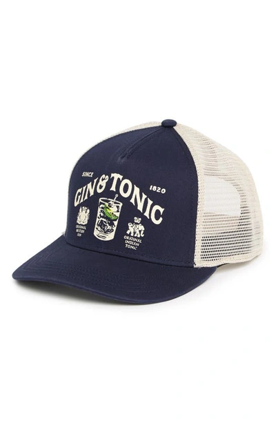 Shop American Needle Gin & Tonic Sinclair Trucker Hat In Navy/ Ivory