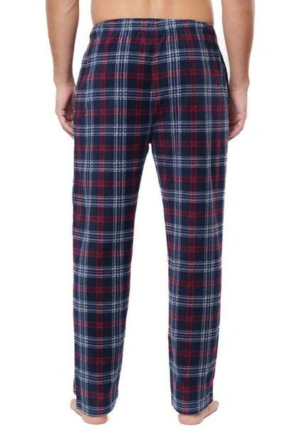 Shop Rainforest Plaid Microfleece Lounge Pants In Navy/red