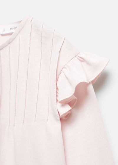 Shop Mango Long -sleeved T-shirt With Ruffles Light/pastel Purple In Violet Clair/pastel