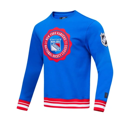 Shop Pro Standard Blue New York Rangers Crest Emblem Pullover Sweatshirt