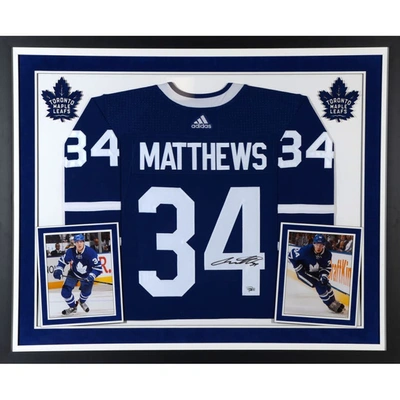 Shop Fanatics Authentic Auston Matthews Toronto Maple Leafs Deluxe Framed Autographed Blue Adidas Authentic Jersey