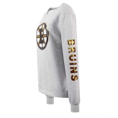 Shop Cuce Heather Gray Boston Bruins Sequin Pullover Sweatshirt
