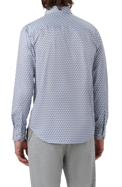 Shop Bugatchi James Ooohcotton® Geometric Print Button-up Shirt In Navy