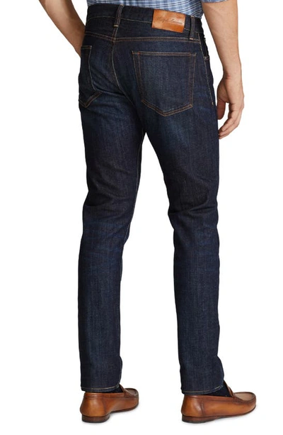 Shop Ralph Lauren Purple Label Slim Straight Leg Jeans In Dark Blue Indigo
