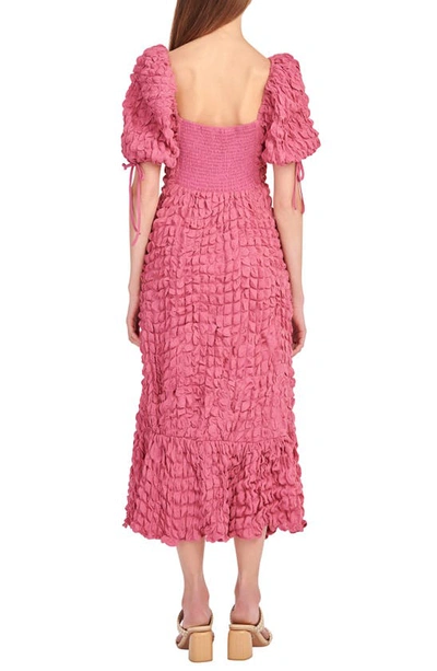 Shop Endless Rose Texture Puff Sleeve Maxi Dress In Mauve