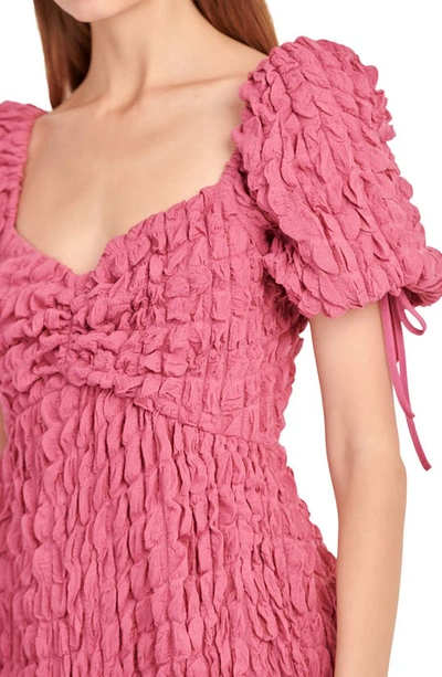 Shop Endless Rose Texture Puff Sleeve Maxi Dress In Mauve