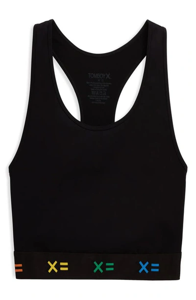 Tomboyx Compression Top In Black X Rainbow