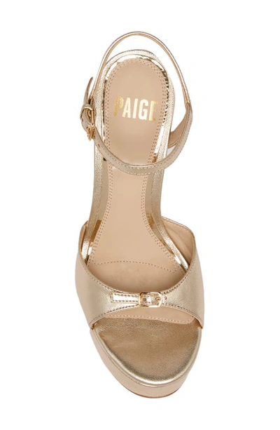 Shop Paige Chase Ankle Strap Platform Sandal In Light Gold