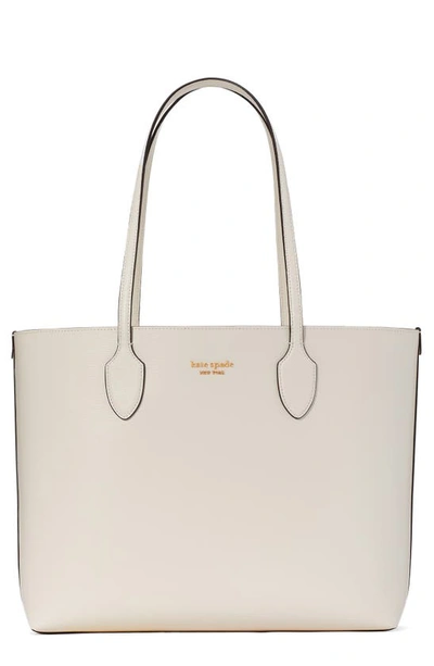 Shop Kate Spade Large Bleecker Leather Tote In Cream.