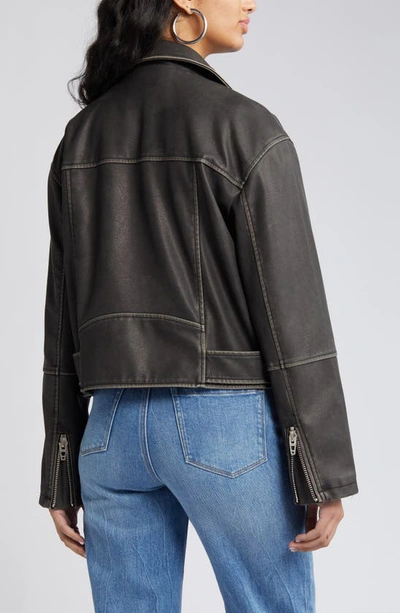 Shop Blanknyc Distressed Belted Faux Leather Moto Jacket In A-list