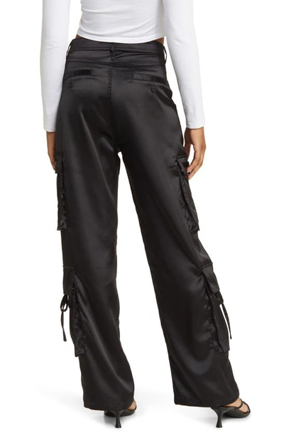 Shop Blanknyc Franklin Satin Cargo Pants In Night Is Young