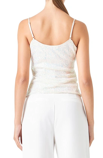 Endless Rose Sequin Rosette Camisole In Opal