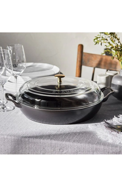 Staub 3.5-quart Braiser With Glass Lid In Matte Black